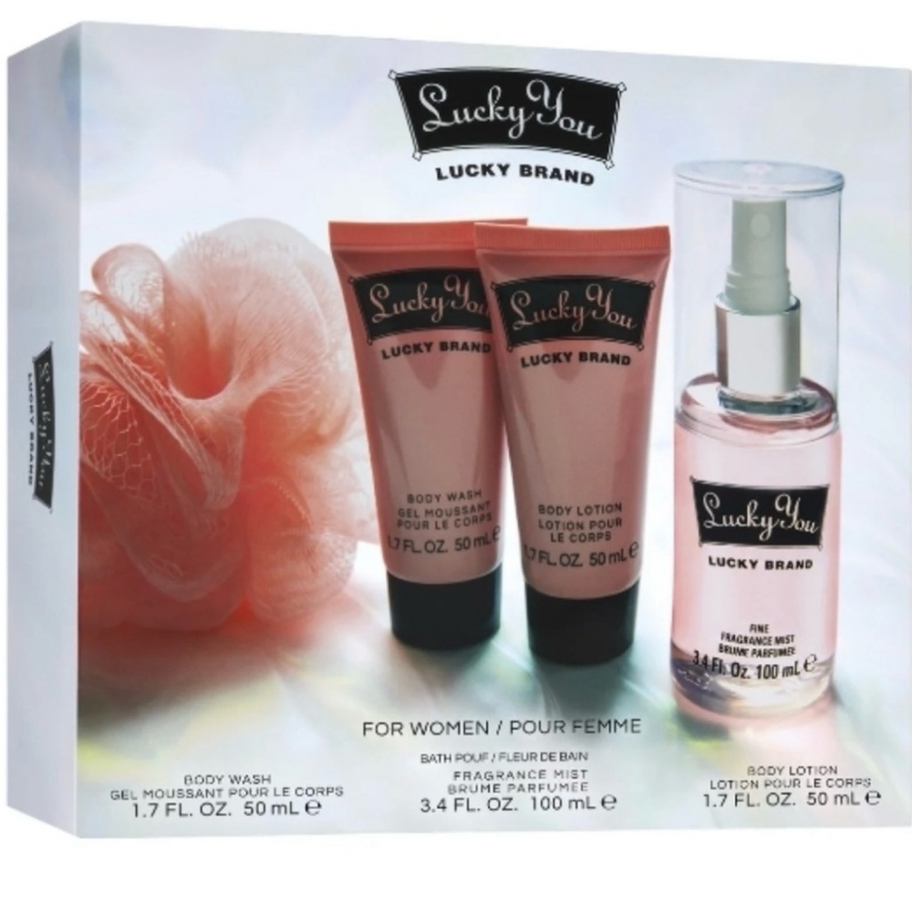 Lucky You Women's Fragrance 4 Piece Bath Set, 3.4 fl. oz